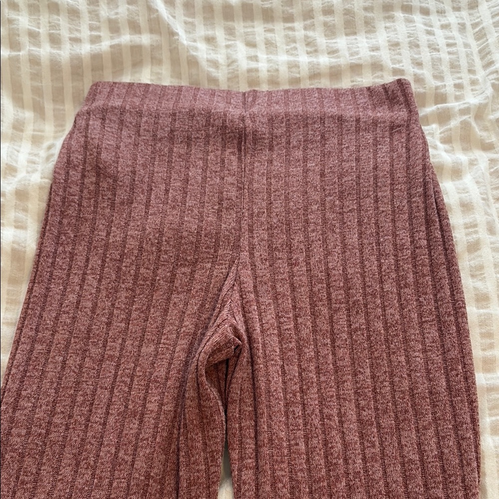 ZARA Ribbed Knit Flare Pant in Mauve - Picture 4 of 5